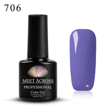 Load image into Gallery viewer, MEET ACROSS 7ml Pure Colors Gel Varnish Semi Permanant UV Long Lasting For Nail Art Gel Nail Polish Need LED Lamp Gel Lacquer