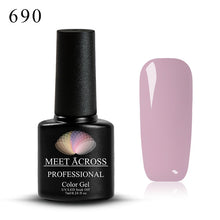 Load image into Gallery viewer, MEET ACROSS 7ml Pure Colors Gel Varnish Semi Permanant UV Long Lasting For Nail Art Gel Nail Polish Need LED Lamp Gel Lacquer