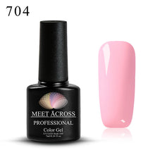 Load image into Gallery viewer, MEET ACROSS 7ml Pure Colors Gel Varnish Semi Permanant UV Long Lasting For Nail Art Gel Nail Polish Need LED Lamp Gel Lacquer