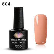 Load image into Gallery viewer, MEET ACROSS 7ml Pure Colors Gel Varnish Semi Permanant UV Long Lasting For Nail Art Gel Nail Polish Need LED Lamp Gel Lacquer
