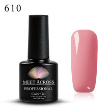 Load image into Gallery viewer, MEET ACROSS 7ml Pure Colors Gel Varnish Semi Permanant UV Long Lasting For Nail Art Gel Nail Polish Need LED Lamp Gel Lacquer