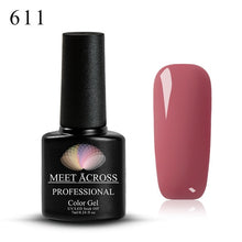 Load image into Gallery viewer, MEET ACROSS 7ml Pure Colors Gel Varnish Semi Permanant UV Long Lasting For Nail Art Gel Nail Polish Need LED Lamp Gel Lacquer