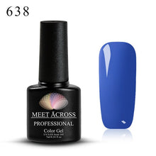 Load image into Gallery viewer, MEET ACROSS 7ml Pure Colors Gel Varnish Semi Permanant UV Long Lasting For Nail Art Gel Nail Polish Need LED Lamp Gel Lacquer