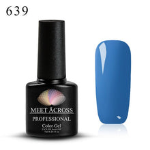 Load image into Gallery viewer, MEET ACROSS 7ml Pure Colors Gel Varnish Semi Permanant UV Long Lasting For Nail Art Gel Nail Polish Need LED Lamp Gel Lacquer