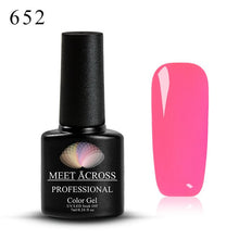 Load image into Gallery viewer, MEET ACROSS 7ml Pure Colors Gel Varnish Semi Permanant UV Long Lasting For Nail Art Gel Nail Polish Need LED Lamp Gel Lacquer