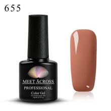 Load image into Gallery viewer, MEET ACROSS 7ml Pure Colors Gel Varnish Semi Permanant UV Long Lasting For Nail Art Gel Nail Polish Need LED Lamp Gel Lacquer