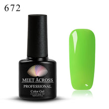 Load image into Gallery viewer, MEET ACROSS 7ml Pure Colors Gel Varnish Semi Permanant UV Long Lasting For Nail Art Gel Nail Polish Need LED Lamp Gel Lacquer