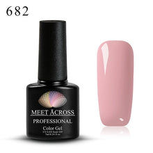Load image into Gallery viewer, MEET ACROSS 7ml Pure Colors Gel Varnish Semi Permanant UV Long Lasting For Nail Art Gel Nail Polish Need LED Lamp Gel Lacquer