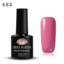 Load image into Gallery viewer, MEET ACROSS 7ml Pure Colors Gel Varnish Semi Permanant UV Long Lasting For Nail Art Gel Nail Polish Need LED Lamp Gel Lacquer