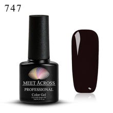 Load image into Gallery viewer, MEET ACROSS 7ml Pure Colors Gel Varnish Semi Permanant UV Long Lasting For Nail Art Gel Nail Polish Need LED Lamp Gel Lacquer