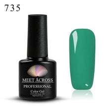 Load image into Gallery viewer, MEET ACROSS 7ml Pure Colors Gel Varnish Semi Permanant UV Long Lasting For Nail Art Gel Nail Polish Need LED Lamp Gel Lacquer