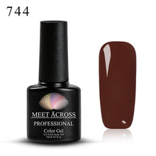 Load image into Gallery viewer, MEET ACROSS 7ml Pure Colors Gel Varnish Semi Permanant UV Long Lasting For Nail Art Gel Nail Polish Need LED Lamp Gel Lacquer
