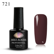 Load image into Gallery viewer, MEET ACROSS 7ml Pure Colors Gel Varnish Semi Permanant UV Long Lasting For Nail Art Gel Nail Polish Need LED Lamp Gel Lacquer