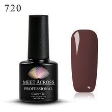 Load image into Gallery viewer, MEET ACROSS 7ml Pure Colors Gel Varnish Semi Permanant UV Long Lasting For Nail Art Gel Nail Polish Need LED Lamp Gel Lacquer