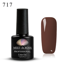 Load image into Gallery viewer, MEET ACROSS 7ml Pure Colors Gel Varnish Semi Permanant UV Long Lasting For Nail Art Gel Nail Polish Need LED Lamp Gel Lacquer