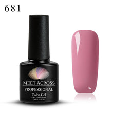 Load image into Gallery viewer, MEET ACROSS 7ml Pure Colors Gel Varnish Semi Permanant UV Long Lasting For Nail Art Gel Nail Polish Need LED Lamp Gel Lacquer