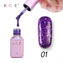 Load image into Gallery viewer, KCE 6ml Bling Gel Nail Polish Glitter Sequins UV Gel Soak Off Sequins Nail Art Lacquer Polish Manicure