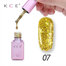 Load image into Gallery viewer, KCE 6ml Bling Gel Nail Polish Glitter Sequins UV Gel Soak Off Sequins Nail Art Lacquer Polish Manicure