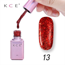 Load image into Gallery viewer, KCE 6ml Bling Gel Nail Polish Glitter Sequins UV Gel Soak Off Sequins Nail Art Lacquer Polish Manicure