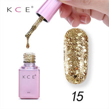 Load image into Gallery viewer, KCE 6ml Bling Gel Nail Polish Glitter Sequins UV Gel Soak Off Sequins Nail Art Lacquer Polish Manicure