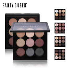 Load image into Gallery viewer, Party Queen New 9 Artist Shadow Palette Shimmer Matte Pigment Earth Color Eye Shadow Kit Nude Makeup Smooth Glitter Eyeshadow