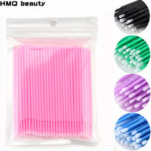 Load image into Gallery viewer, 100Pcs/bag Disposable MicroBrush Eyelashes Extension Individual Lash Removing Swab Micro Brush For Eyelash Extension Tools