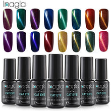 Load image into Gallery viewer, Inagla 3D Magnetic Nail Polish 8ml Cat Eye Nail Varnish Magnet Nail Lacquer Base Coat Top Coat Needed