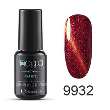 Load image into Gallery viewer, Inagla 3D Magnetic Nail Polish 8ml Cat Eye Nail Varnish Magnet Nail Lacquer Base Coat Top Coat Needed