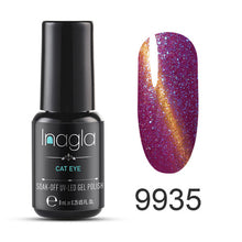 Load image into Gallery viewer, Inagla 3D Magnetic Nail Polish 8ml Cat Eye Nail Varnish Magnet Nail Lacquer Base Coat Top Coat Needed