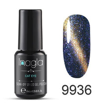 Load image into Gallery viewer, Inagla 3D Magnetic Nail Polish 8ml Cat Eye Nail Varnish Magnet Nail Lacquer Base Coat Top Coat Needed