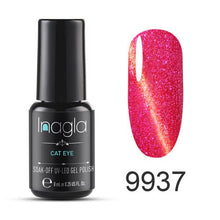 Load image into Gallery viewer, Inagla 3D Magnetic Nail Polish 8ml Cat Eye Nail Varnish Magnet Nail Lacquer Base Coat Top Coat Needed