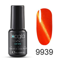 Load image into Gallery viewer, Inagla 3D Magnetic Nail Polish 8ml Cat Eye Nail Varnish Magnet Nail Lacquer Base Coat Top Coat Needed
