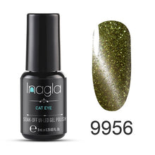 Load image into Gallery viewer, Inagla 3D Magnetic Nail Polish 8ml Cat Eye Nail Varnish Magnet Nail Lacquer Base Coat Top Coat Needed