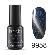 Load image into Gallery viewer, Inagla 3D Magnetic Nail Polish 8ml Cat Eye Nail Varnish Magnet Nail Lacquer Base Coat Top Coat Needed
