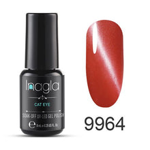 Load image into Gallery viewer, Inagla 3D Magnetic Nail Polish 8ml Cat Eye Nail Varnish Magnet Nail Lacquer Base Coat Top Coat Needed
