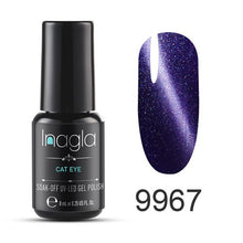Load image into Gallery viewer, Inagla 3D Magnetic Nail Polish 8ml Cat Eye Nail Varnish Magnet Nail Lacquer Base Coat Top Coat Needed