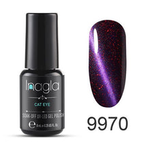 Load image into Gallery viewer, Inagla 3D Magnetic Nail Polish 8ml Cat Eye Nail Varnish Magnet Nail Lacquer Base Coat Top Coat Needed