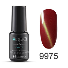 Load image into Gallery viewer, Inagla 3D Magnetic Nail Polish 8ml Cat Eye Nail Varnish Magnet Nail Lacquer Base Coat Top Coat Needed