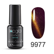 Load image into Gallery viewer, Inagla 3D Magnetic Nail Polish 8ml Cat Eye Nail Varnish Magnet Nail Lacquer Base Coat Top Coat Needed