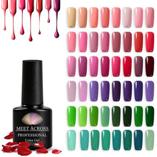 Load image into Gallery viewer, MEET ACROSS 7ml Pure Colors Gel Varnish Semi Permanant UV Long Lasting For Nail Art Gel Nail Polish Need LED Lamp Gel Lacquer