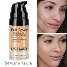 Load image into Gallery viewer, SACE LADY Face Concealer Cream Full Cover Makeup Liquid Facial Corrector Waterproof Base Make Up for Eye Dark Circles Cosmetic