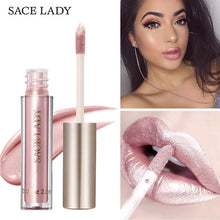 Load image into Gallery viewer, SACE LADY Glitter Lipstick Liquid Makeup Waterproof Metallic Lip Gloss Long Lasting Shimmer Metal Make Up Beauty Sexy Cosmetic