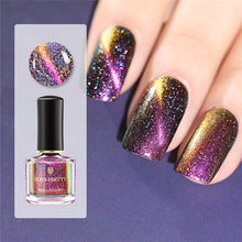 Load image into Gallery viewer, BORN PRETTY 3D Magnetic Glitter Nail Polish 6ml Holographic Chameleon Cat Eye Nail Varnish Nail Lacquer Black Base Needed