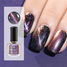 Load image into Gallery viewer, BORN PRETTY 3D Magnetic Glitter Nail Polish 6ml Holographic Chameleon Cat Eye Nail Varnish Nail Lacquer Black Base Needed