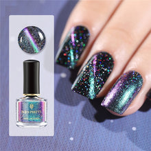 Load image into Gallery viewer, BORN PRETTY 3D Magnetic Glitter Nail Polish 6ml Holographic Chameleon Cat Eye Nail Varnish Nail Lacquer Black Base Needed