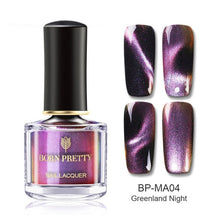 Load image into Gallery viewer, BORN PRETTY 3D Magnetic Glitter Nail Polish 6ml Holographic Chameleon Cat Eye Nail Varnish Nail Lacquer Black Base Needed