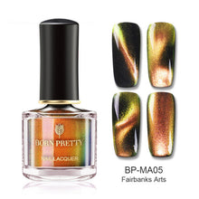 Load image into Gallery viewer, BORN PRETTY 3D Magnetic Glitter Nail Polish 6ml Holographic Chameleon Cat Eye Nail Varnish Nail Lacquer Black Base Needed