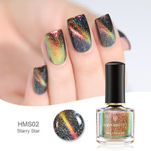 Load image into Gallery viewer, BORN PRETTY 3D Magnetic Glitter Nail Polish 6ml Holographic Chameleon Cat Eye Nail Varnish Nail Lacquer Black Base Needed