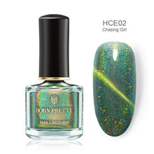 Load image into Gallery viewer, BORN PRETTY 3D Magnetic Glitter Nail Polish 6ml Holographic Chameleon Cat Eye Nail Varnish Nail Lacquer Black Base Needed