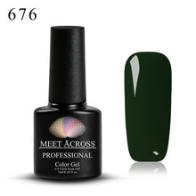 Load image into Gallery viewer, MEET ACROSS 7ml 148 COLORS Nail Polish Nail Art Nail Gel Polish UV LED Gel Polish Semi Permanent Varnish Manicure Lacquer
